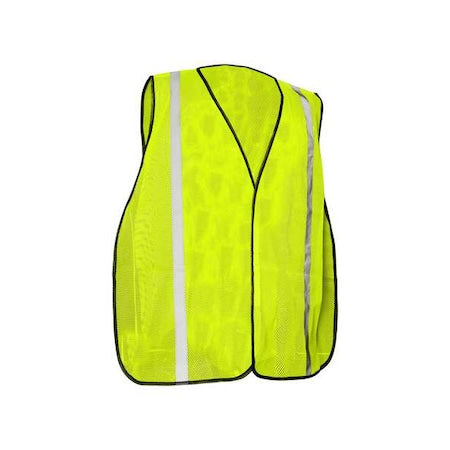 Hi-Vis Safety Vest L, XL Class Not Rated Vertical Back, , Hook and Loop 0 Pockets, No Mic Tab