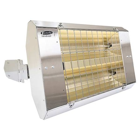 Infrared Quartz Electric Heater, 1 Phase, Stainless Steel, 208V AC