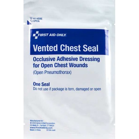 Vented Chest Seal, 6.5"x2 7/8", Plastic