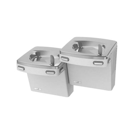 On-Wall Two-Level Drinking Fountain, 2 Level, 18 5/8 in D, 27 3/8 in W