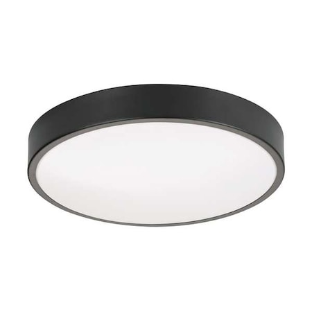 LEDFlushMount,14inD,Black,Aluminum