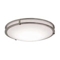 LED Flush Mount, 14 in D, Silver, Steel