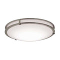 LED Flush Mount, 18 in D, Silver, Steel