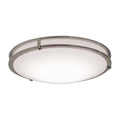 LED Flush Mount, 24 in D, Silver, Steel