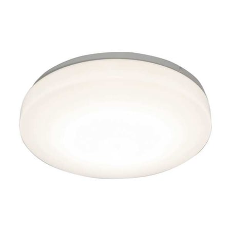 LED Flush Mount, 14 in D, White, Steel