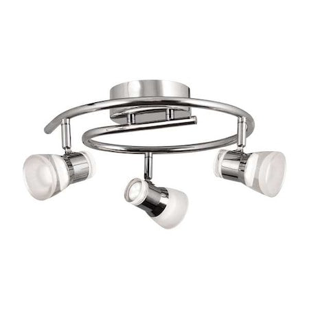 Gage 3 Light Rnd LED Fixed Rail,Chrome