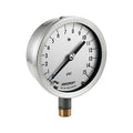 Pressure Gauge, 0 to 200 psi, 4 1/2 in Dial, 1/2 in NPT, Bottom Location