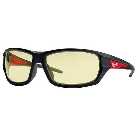 Safety Glasses Anti-Fog & Anti-Scratch, Yellow Lens, Half-Frame, Wraparound