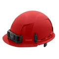 BOLT Red Front Brim Vented Hard Hat w/6pt Ratcheting Suspension - Type 1, Class C