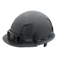 BOLT Gray Front Brim Vented Hard Hat w/6pt Ratcheting Suspension - Type 1, Class C