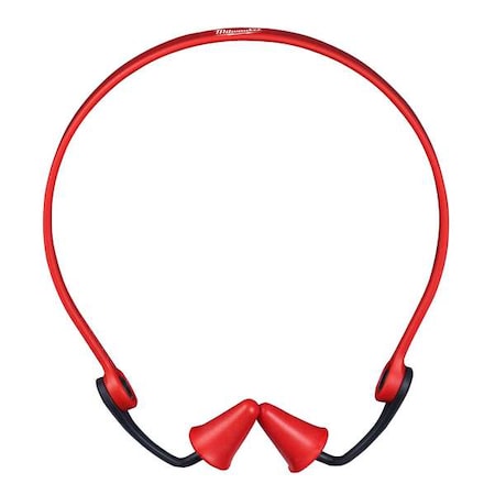 Reusable Foam Banded Ear Plugs, Bullet Shape, 25 dB, Red