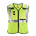 AR/FR Cat.1 High Visibility Vest 4XL/5XL Class 2 X Back, , Hook-and-Loop 10 Pockets, 2 Mic Tab, No