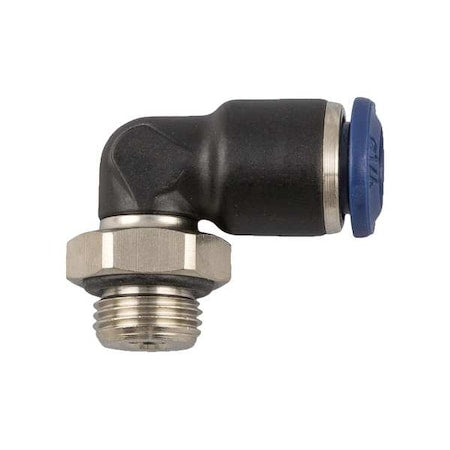 Push to Connect Fitting, Nylon, Silver