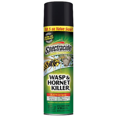 Aerosol Wasp & Hornet Killer, 18 oz Can, Up to 27 ft Jet Spray, Outdoor Use