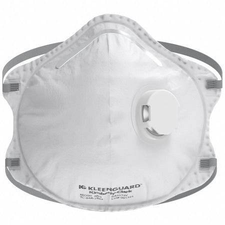 Particulate Respirator, N95, Exhale Valve, Molded, Adjustable Headstrap, Nose Clip, Universal, PK 10