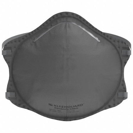 Particulate Respirator, N95, Molded Cup, Adj. Headstrap, Nose Clip, Gray, Universal, PK 20