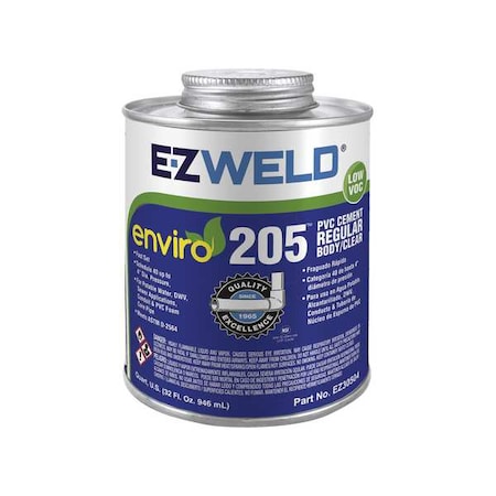 Pipe Cement, 32 fl oz, Clear