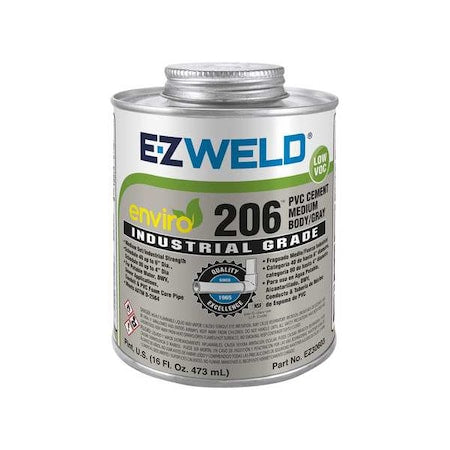 Pipe Cement, 16 fl oz, Gray