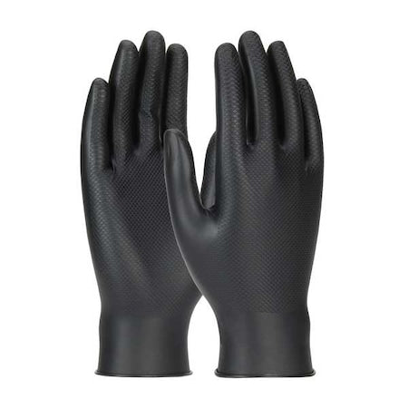 Grippaz Skins, Disposable Gloves, 6 mil Palm, Nitrile, Powder-Free, S ( 7 ), 50 PK, Black