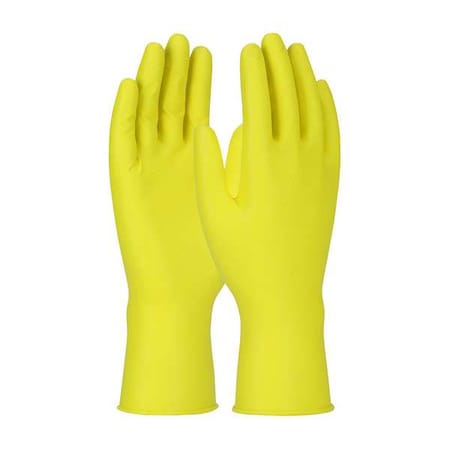 Grippaz Jan San, Disposable Gloves, 6 mil Palm, Nitrile, Powder-Free, 2XL ( 11 ), 48 PK, Yellow