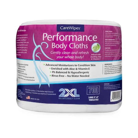 Body Wipes, 8 inL, 6 inW, PK2