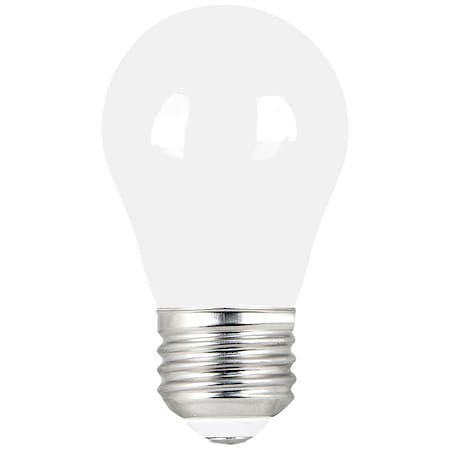 5 W, Compact LED Bulb, White, A15, 3000K Temp. Clear, Dimmable, PK2