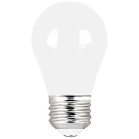 5 W, Compact LED Bulb, White, A15, 3000K Temp. Frosted, Dimmable, PK2