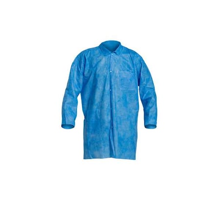 ProShield 10 Lab Coat, ProShield(R), Snaps Closure, Blue, 5XL, 30 PK