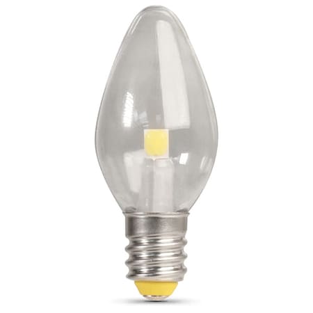 LED, 0.6 W, C7, Candelabra Screw (E12), PK4