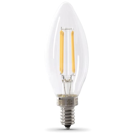 LED, 3.3 W, B10, Candelabra Screw (E12), PK6