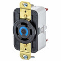 Locking Receptacle, L15-30R, 30 A, 250V AC, Single Phase, 3 Pole, Flush Mount, Black