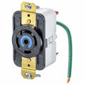 Locking Receptacle, L21-30R, 30 A, 120/208V AC, Three Phase, 4 Pole, Flush Mount, Black
