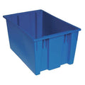 Stack & Nest Storage Container, 27.7 gal, 29-1/2 in L x 19-1/2 in W x 15 in H, Blue, Polyethylene