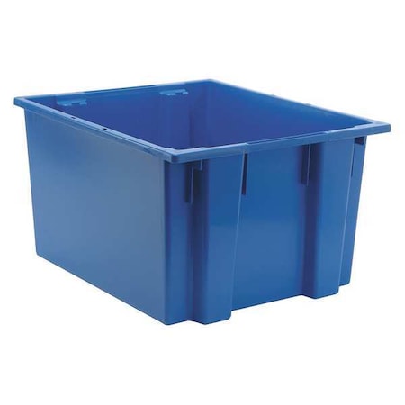 Stack & Nest Storage Container, 19.4 gal, 23-1/2 in L x 19-1/2 in W x 13 in H, Blue, Polyethylene