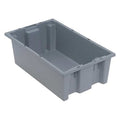 Stack & Nest Storage Container, 3.7 gal, 18 in L x 11 in W x 6 in H, Gray, Polyethylene