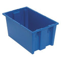 Stack & Nest Storage Container, 5.7 gal, 18 in L x 11 in W x 9 in H, Blue, Polyethylene