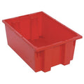 Stack & Nest Storage Container, 6 gal, 19-1/2 in L x 13-1/2 in W x 8 in H, Red, Polyethylene
