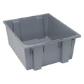Stack & Nest Storage Container, 15 gal, 23-1/2 in L x 19-1/2 in W x 10 in H, Gray, Polypropylene