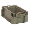 Solid & Stackable Straight Wall Storage Container, 0.7 gal, 12 in L x 7-1/2 in W x 5 in H, Gray