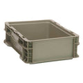 Solid & Stackable Straight Wall Storage Container, 2.2 gal, 12 in L x 15 in W x 5 in H, Gray