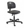 Polyurethane Desk Chair, 16" to 21", No Arms, Black