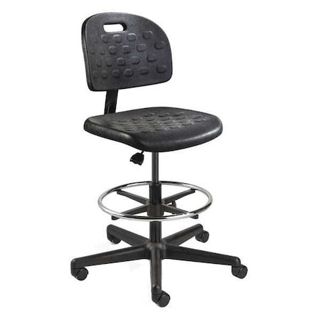 Polyurethane Task Chair, 19" to 26-3/4", No Arms, Black