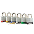 Lockout Padlock, Keyed Different, Steel, Yellow, 2 in Shackle Height, 1 9/16 in Body Width