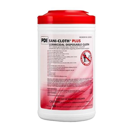 Disinfecting Wipes, 7-1/2 x 15", 65 Wipes