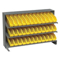 Steel Bench Pick Rack, 12 in D x 21 in H x 36 in W, 3 Shelves, Yellow