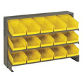 Steel Bench Pick Rack, 12 in D x 21 in H x 36 in W, 3 Shelves, Yellow