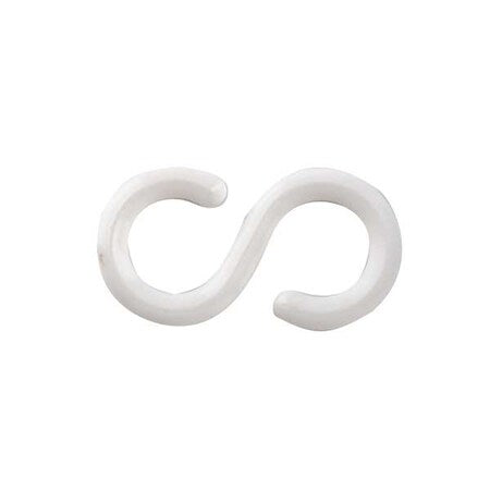S-Hook for Plastic Chain Barrier, White, 2 3/10 in Length, Gloss