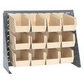 Steel Louvered Bench Rack, 1/4 in D x 21 in H x 27 in W, Gray
