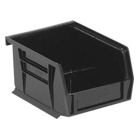Hang & Stack Storage Bin, Polypropylene, Black, 3 in H, 4 1/8 in W, 5 3/8 in L