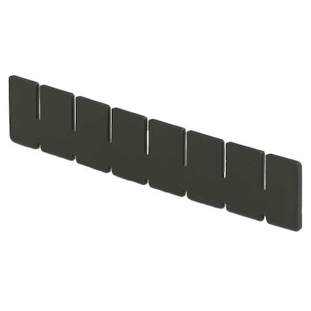 Plastic Divider, Black, 9 5/8 in L, 2 in H